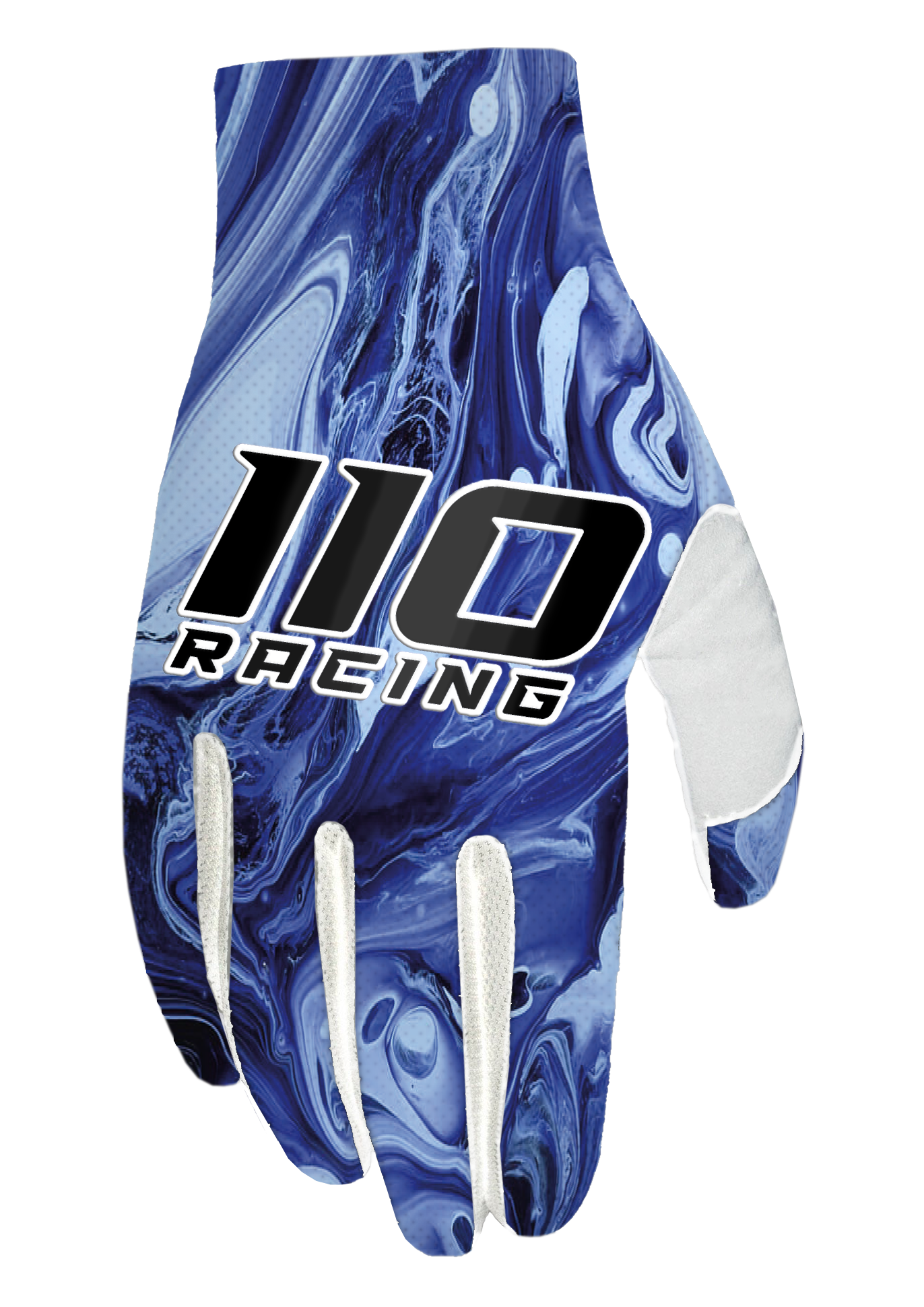 110 RACING // SE23 GRAPHITE YOUTH GLOVE - WHITE/BLUE