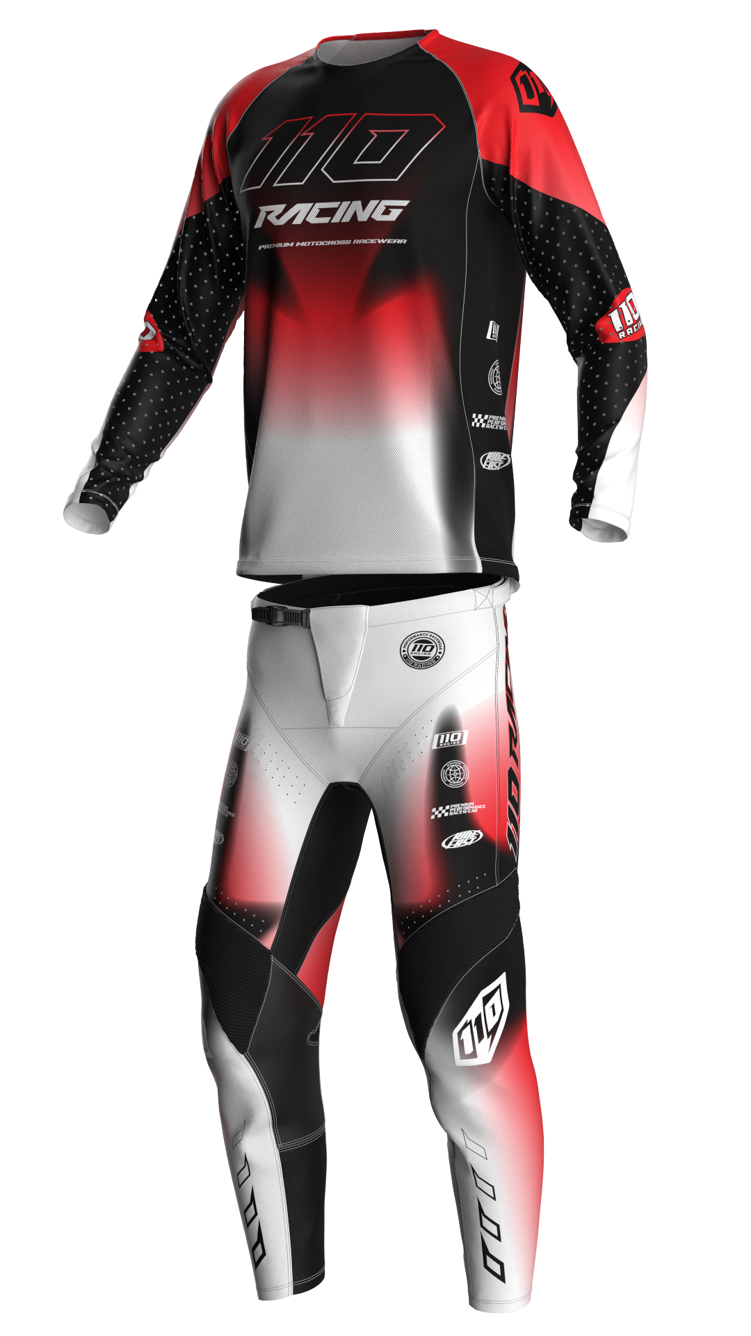 110 RACING // RS24.1 TECHART YOUTH PANT - RED/BLACK