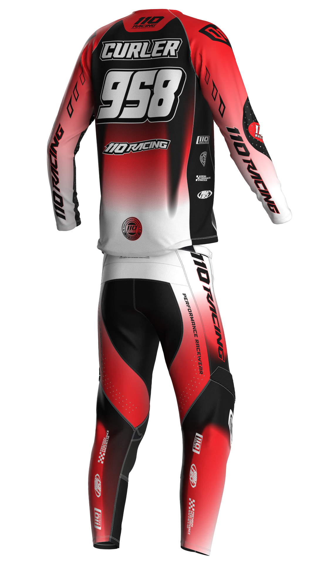 110 RACING // RS24.1 TECHART YOUTH PANT - RED/BLACK