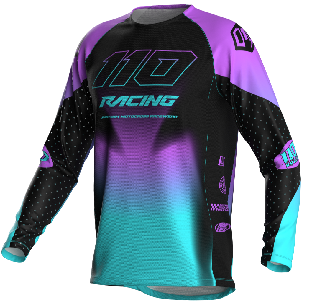 110 RACING // RS24.1 TECHART YOUTH JERSEY - TEAL/PURPLE