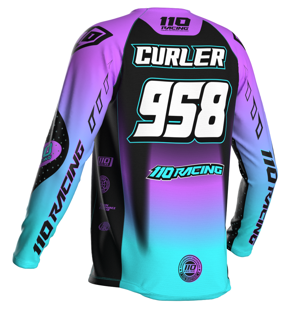 110 RACING // RS24.1 TECHART YOUTH JERSEY - TEAL/PURPLE