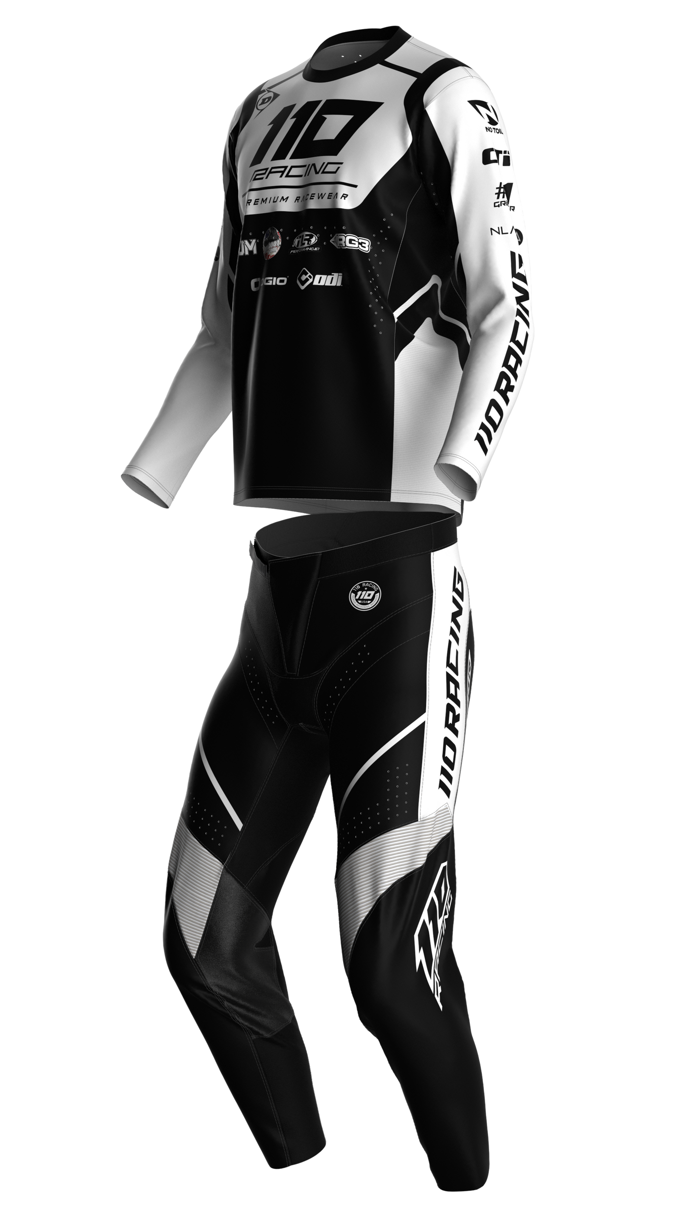 110 RACING // SE24 AMPLIFY JERSEY - BLACK/WHITE