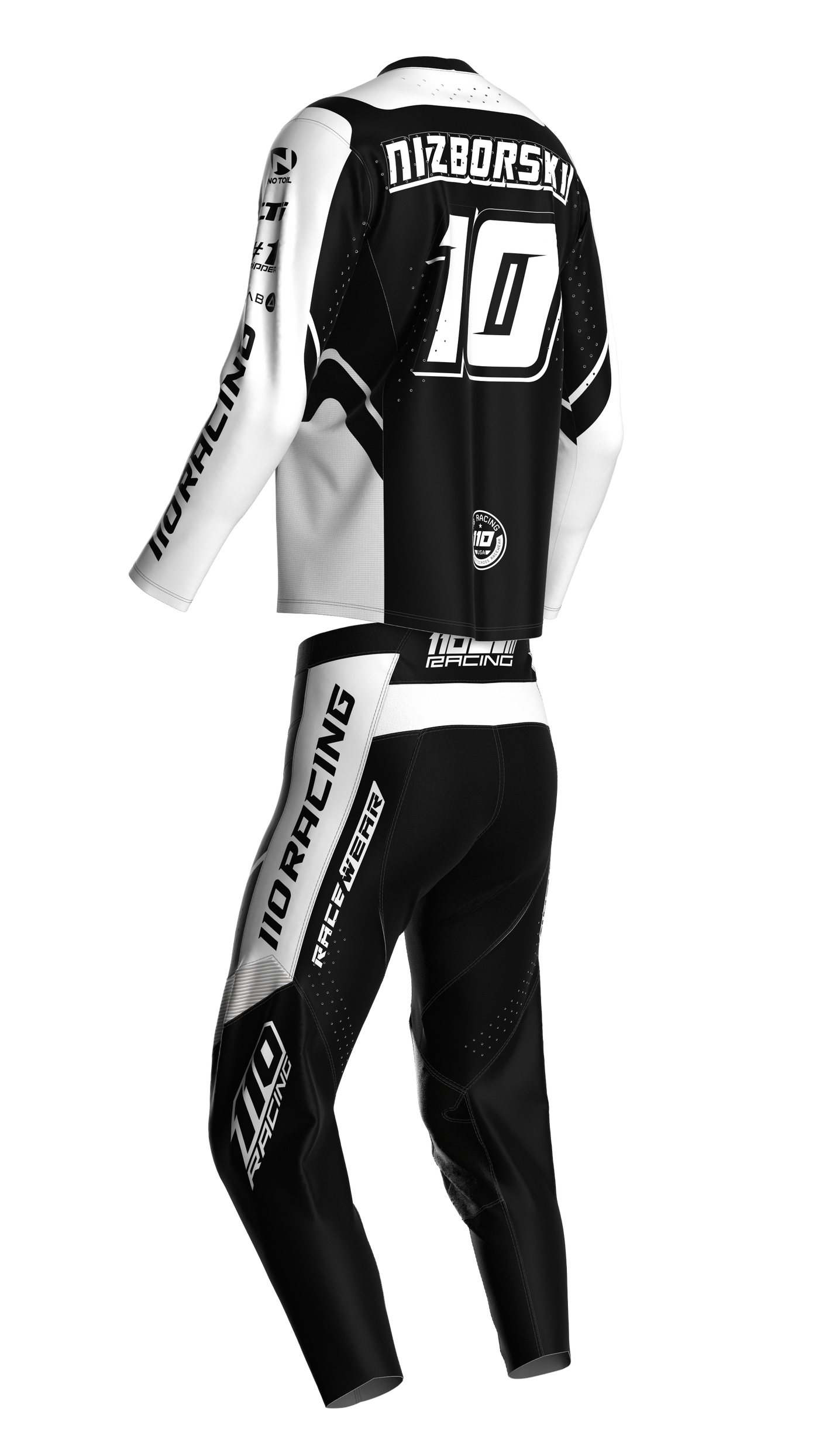 110 RACING // SE24 AMPLIFY YOUTH JERSEY - BLACK/WHITE