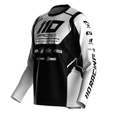 110 RACING // SE24 AMPLIFY JERSEY - BLACK/WHITE