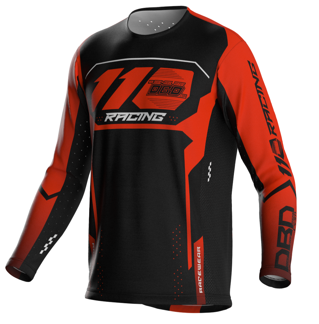 110 RACING x DBD RACING SX25 YOUTH JERSEY - BLACK/ORANGE