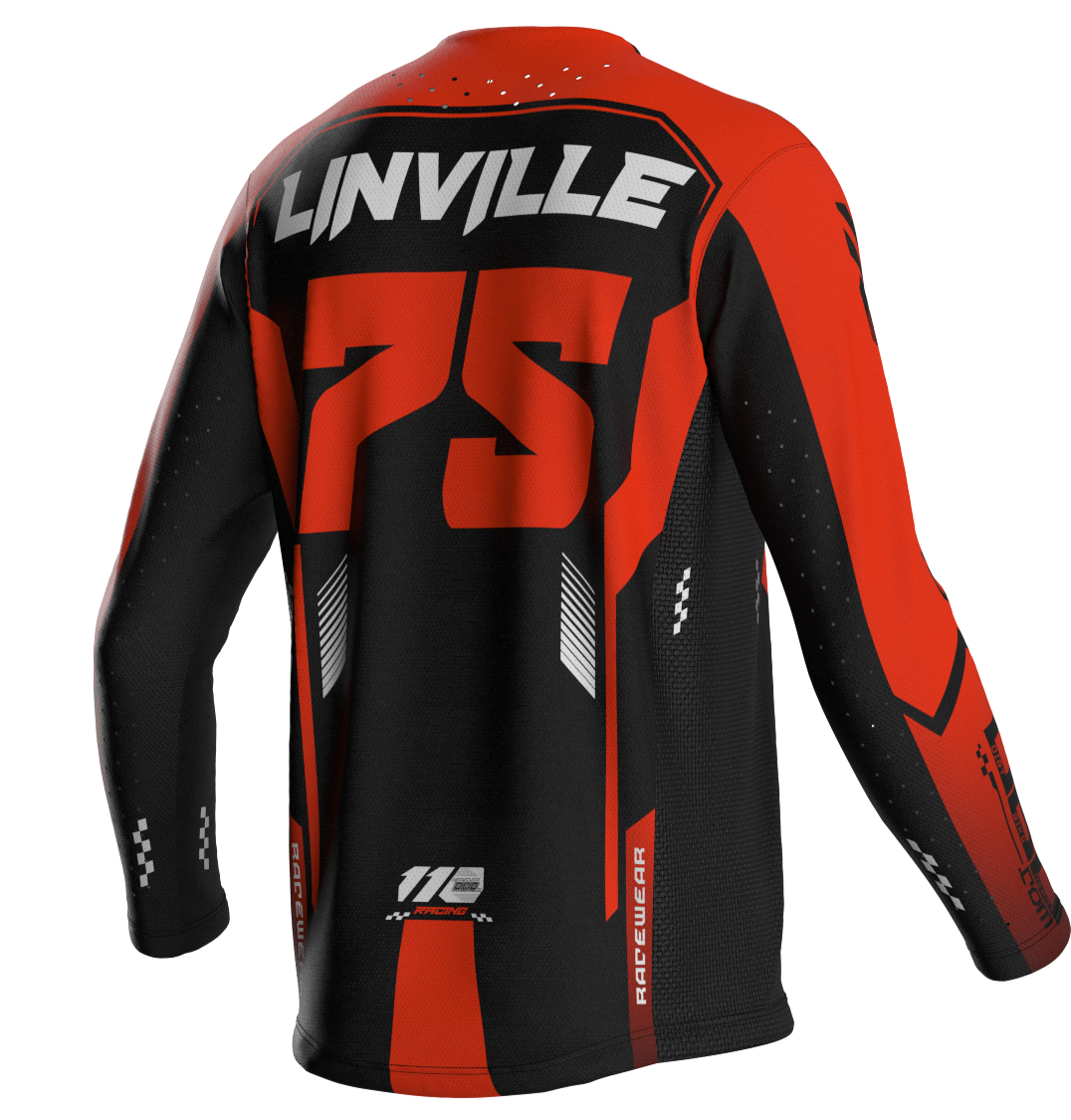110 RACING x DBD RACING SX25 YOUTH JERSEY - BLACK/ORANGE