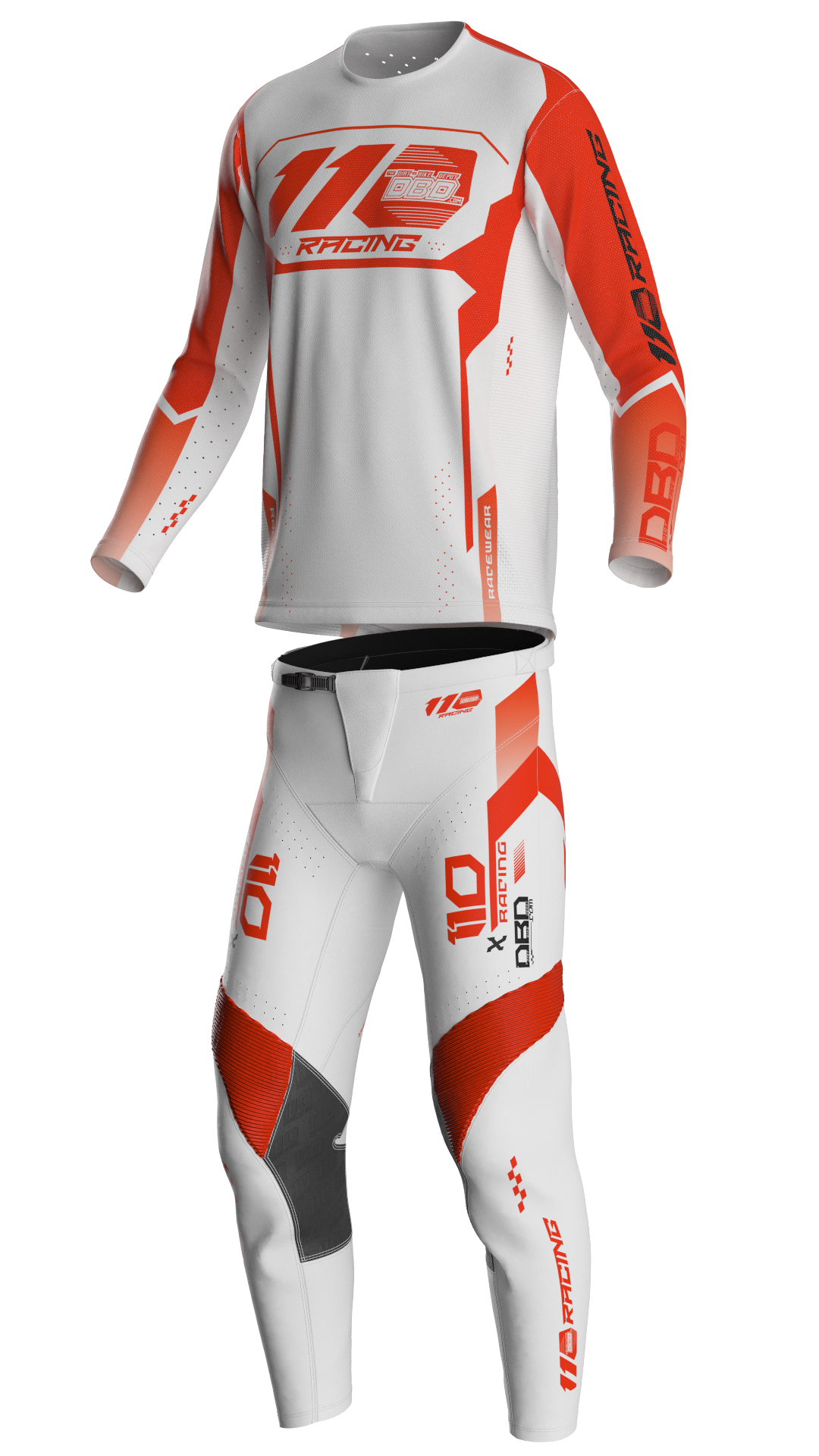 110 RACING x DBD RACING SX25 YOUTH PANT - WHITE/ORANGE