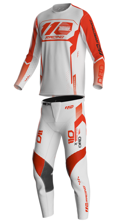 110 RACING x DBD RACING SX25 YOUTH PANT - WHITE/ORANGE