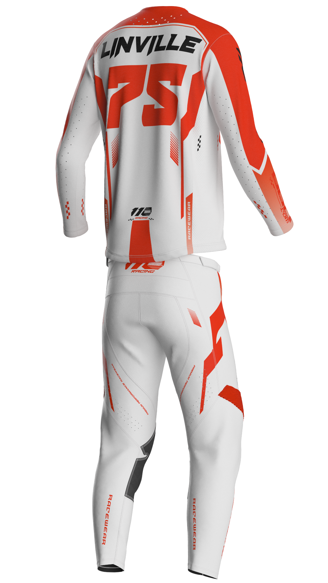 110 RACING x DBD RACING SX25 YOUTH PANT - WHITE/ORANGE