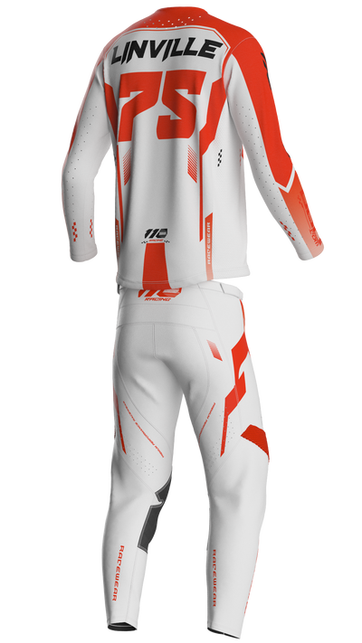 110 RACING x DBD RACING SX25 YOUTH PANT - WHITE/ORANGE