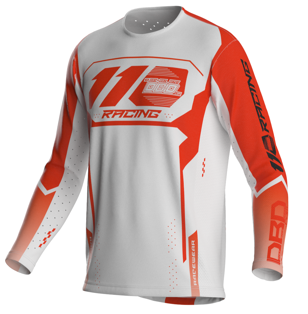 110 RACING x DBD RACING COLLAB  SX25 JERSEY - WHITE/ORANGE