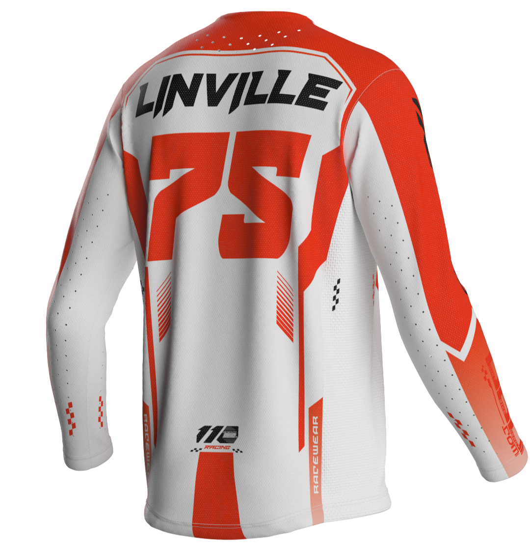 110 RACING x DBD RACING COLLAB  SX25 JERSEY - WHITE/ORANGE