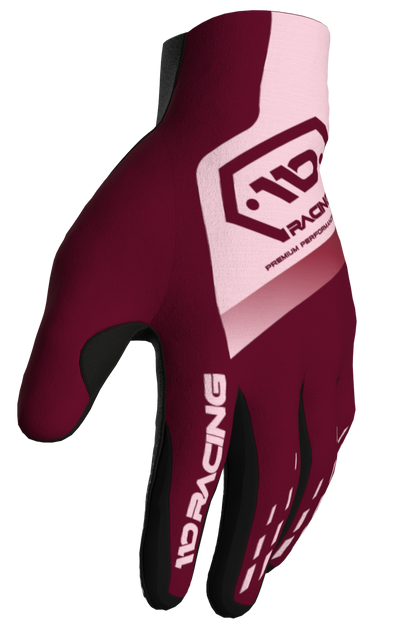 110 RACING // SE25 TENACITY GLOVE - MAROON/LIGHT PINK