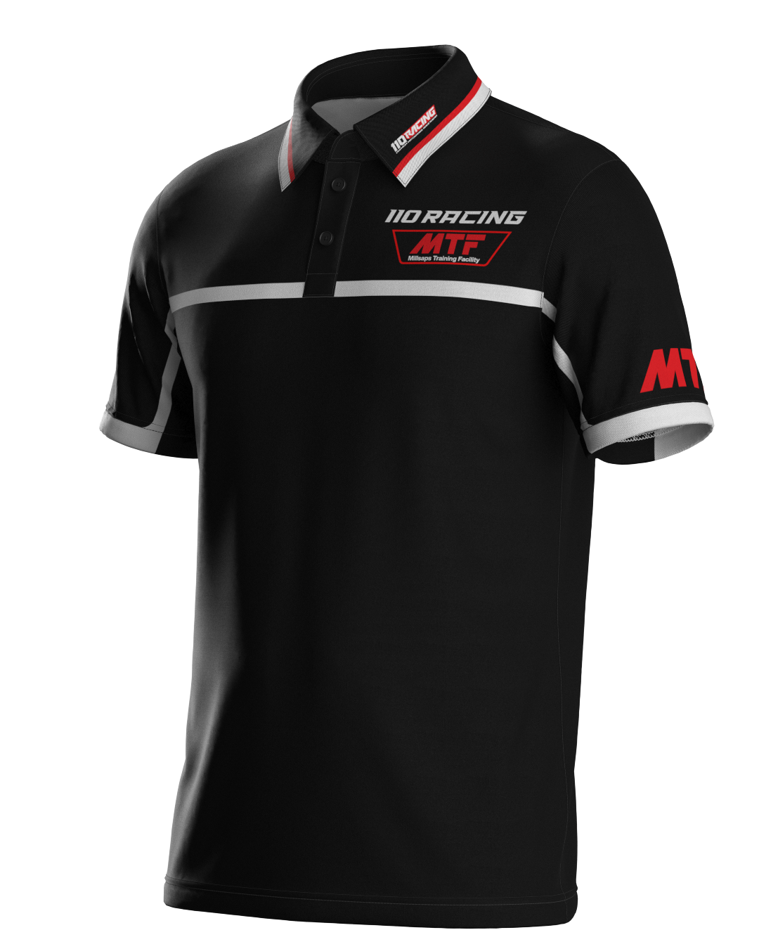 110 RACING x MTF COLLAB // PIT POLO - BLACK