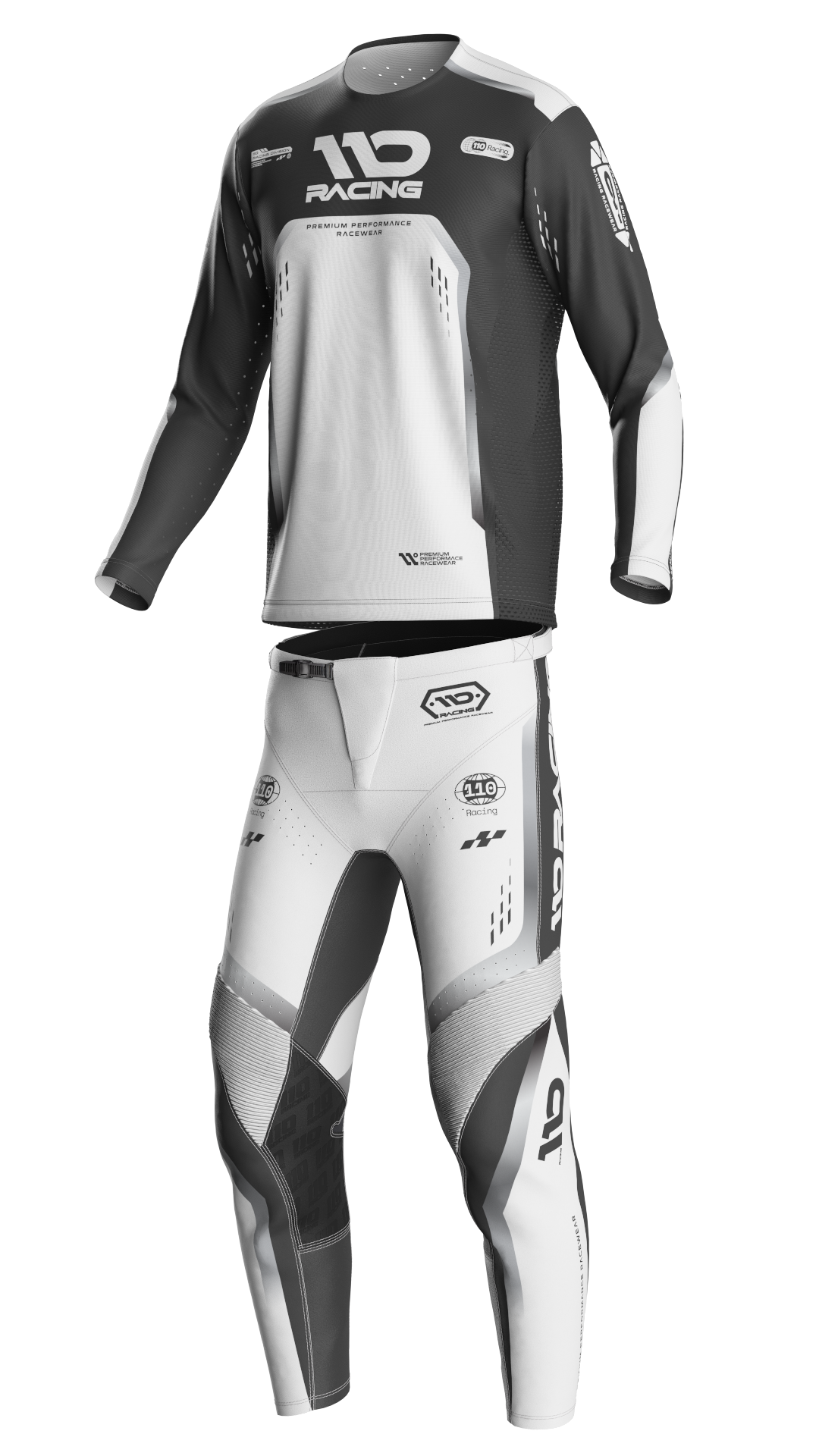 110 RACING // SE25 TENACITY PANT - GREY/WHITE – 110Racing