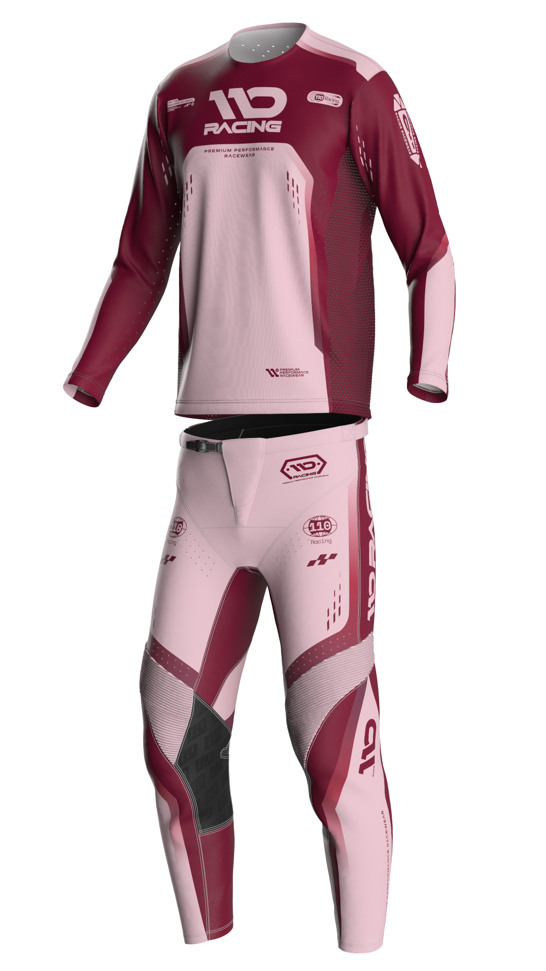 110 RACING // SE25 TENACITY JERSEY - MAROON/LIGHT PINK