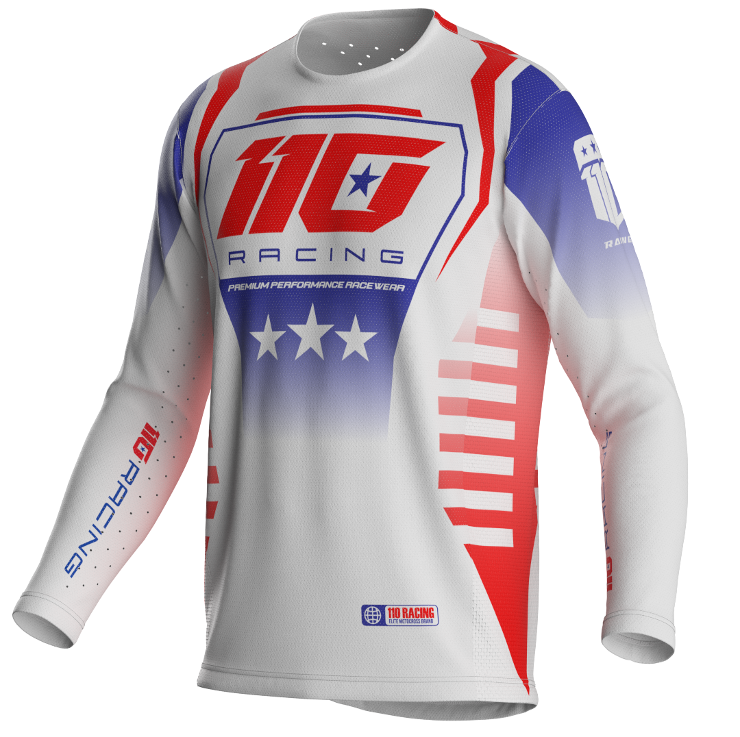 110 RACING // PR26 REDBUD FREEDOM YOUTH JERSEY - WHITE