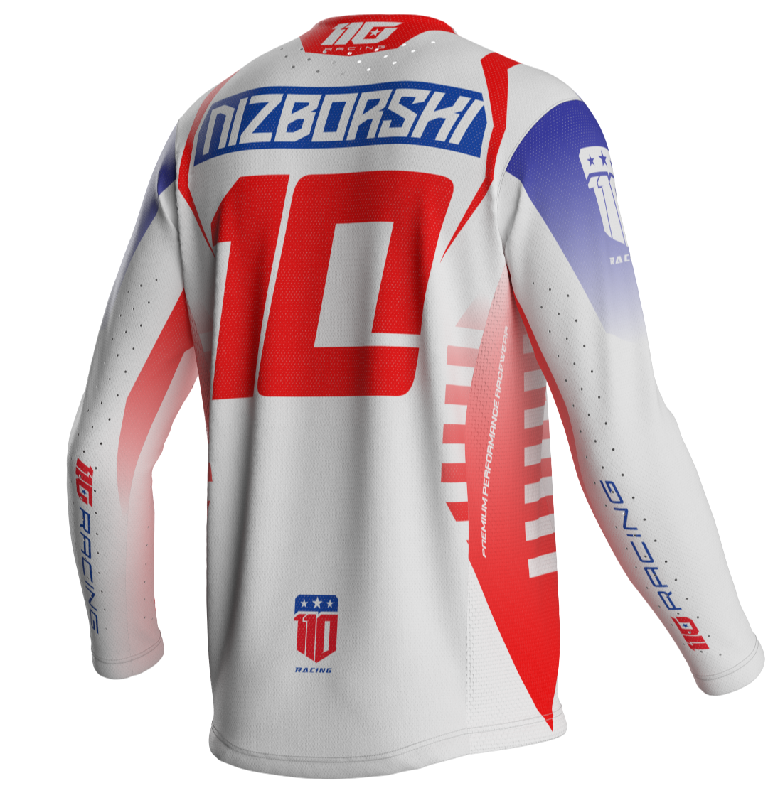 110 RACING // PR26 REDBUD FREEDOM YOUTH JERSEY - WHITE