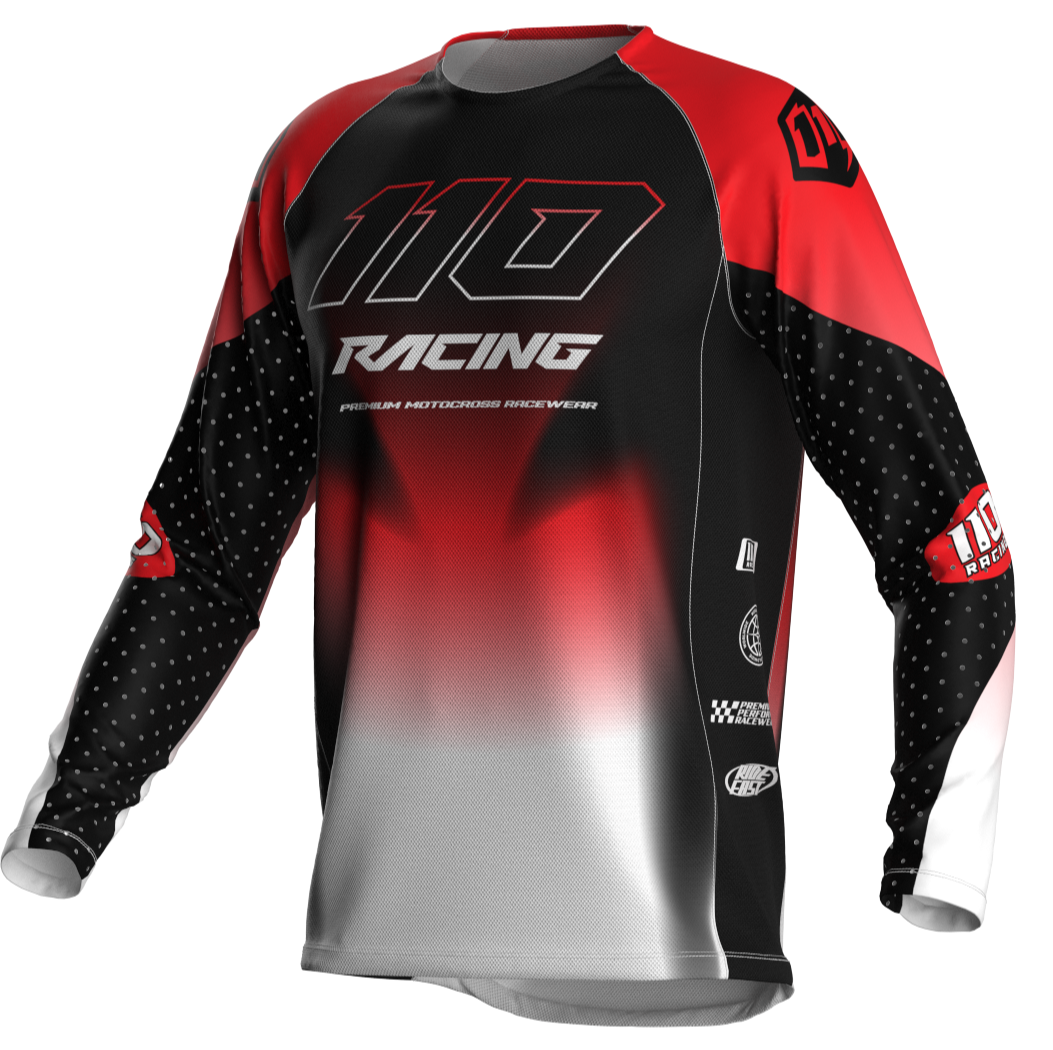 110 RACING // RS24.1 TECHART YOUTH JERSEY - RED/BLACK – 110Racing