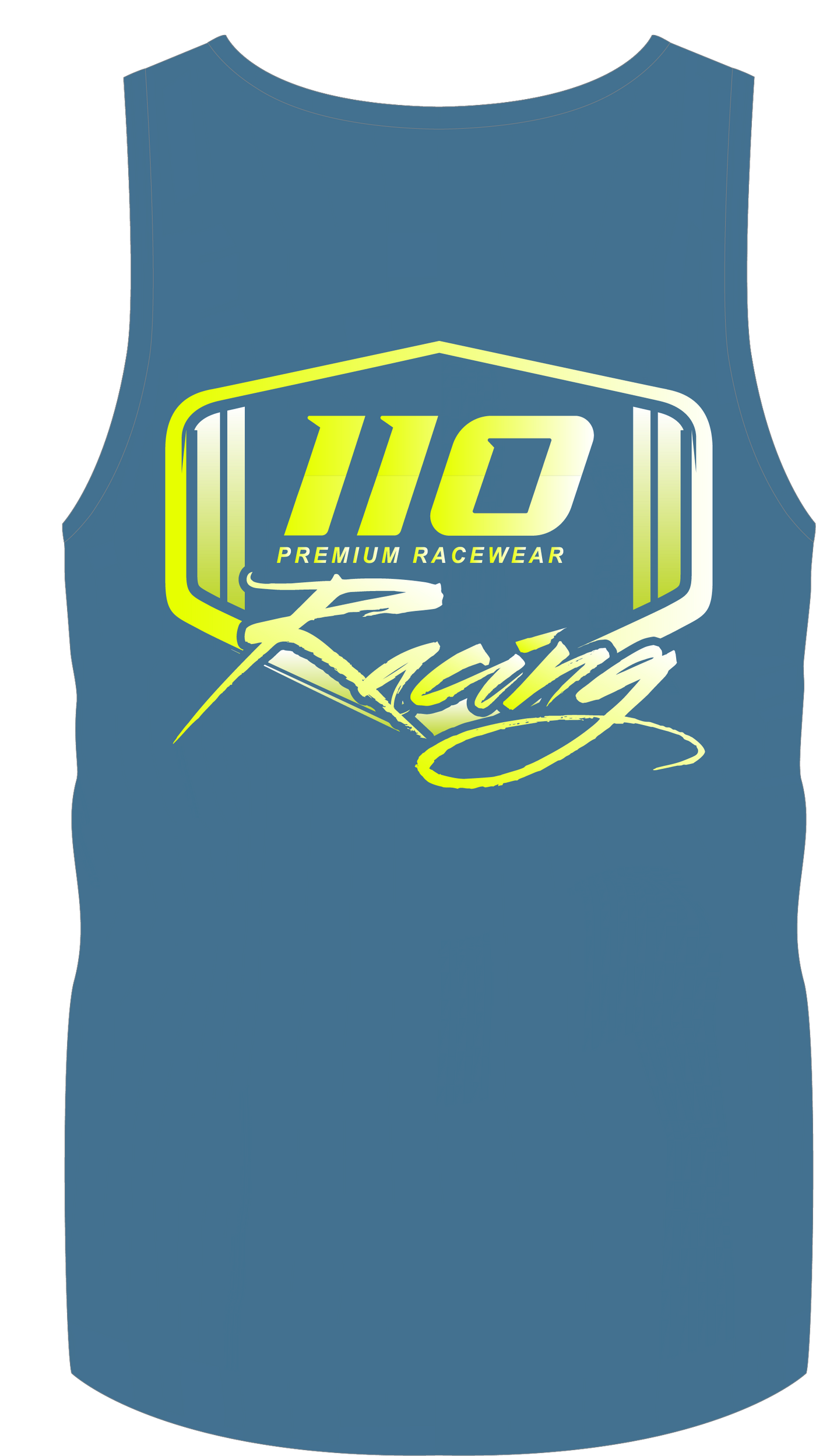 110 RACING // LUXURY TANK ADULT UNISEX - BLUE/FLO