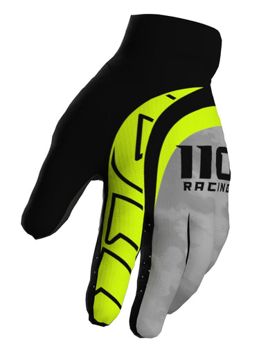 110 RACING // SE24 PRODIGY GLOVE - BLACK/GREY/FLO