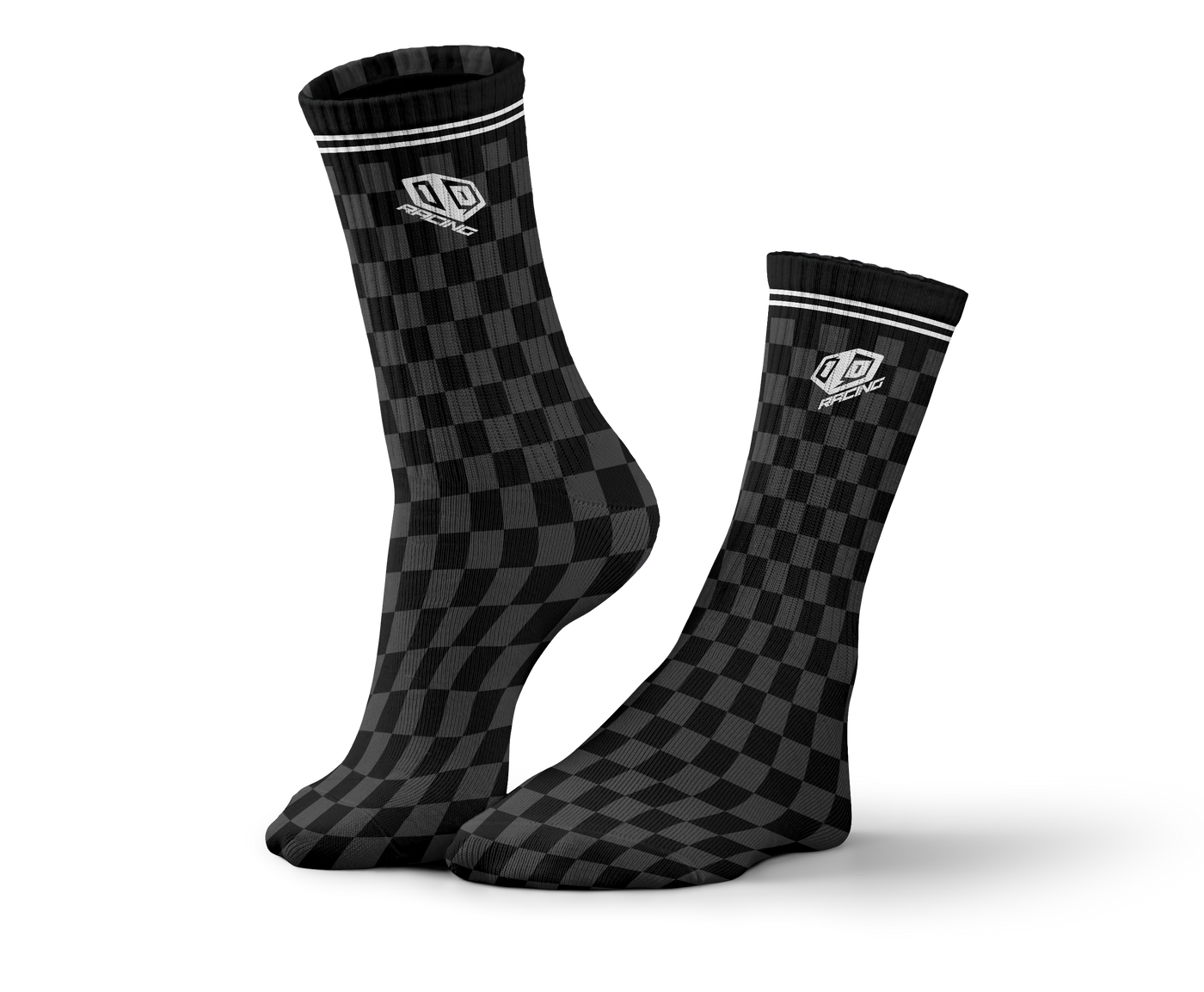 110 RACING // CHECKER COMFORT CREW SOCKS - 2 PACK