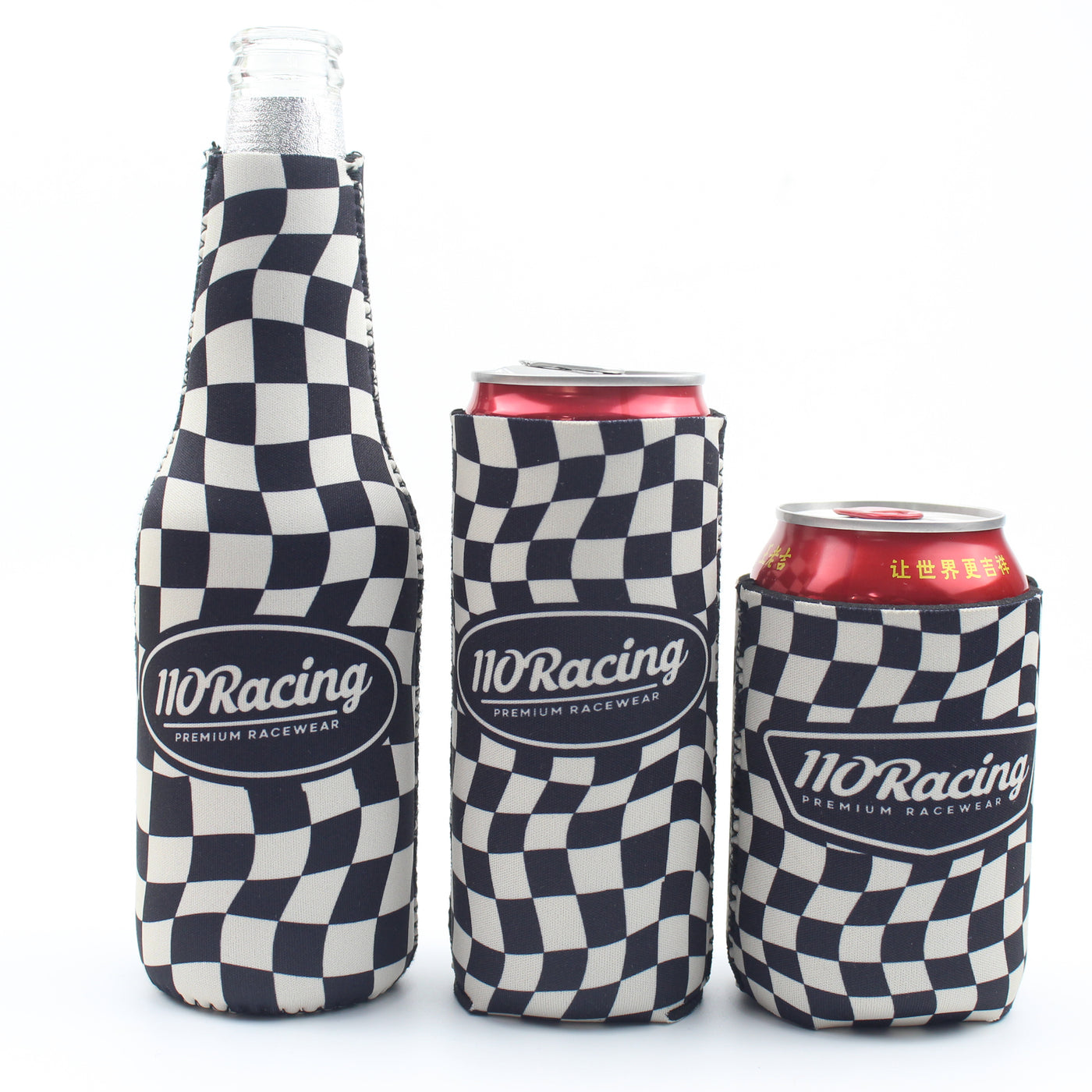 110 RACING // NEOPRENE CAN/BOTTLE KOOZIE - BLACK