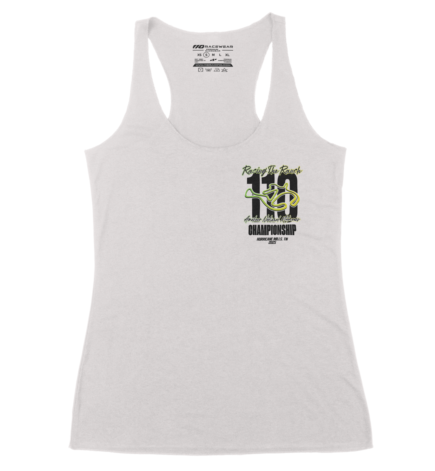 110 RACING // LL25 STAPLE LADIES TANK - WHITE