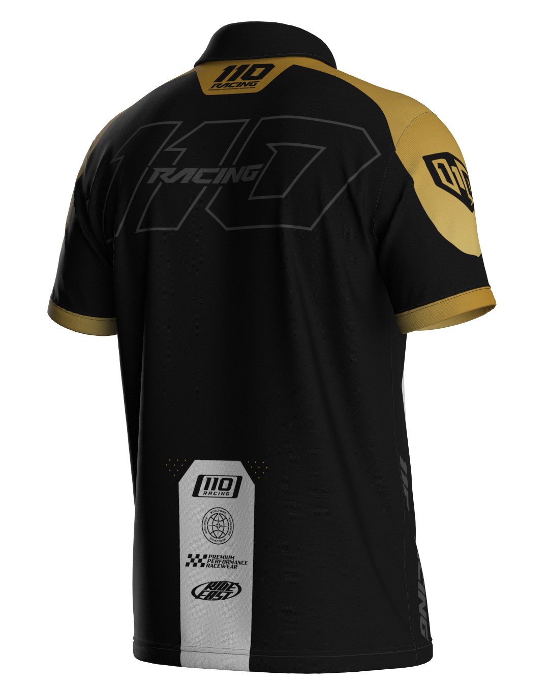 110 RACING // TECHART PIT POLO - BLACK/GOLD