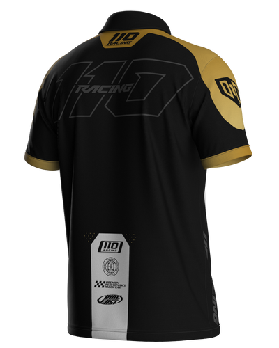 110 RACING // TECHART PIT POLO - BLACK/GOLD