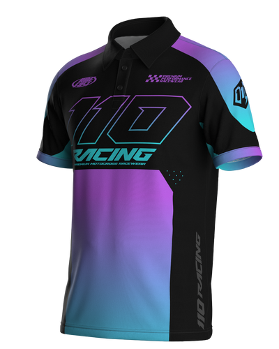110 RACING // TECHART PIT POLO - TEAL/PURPLE