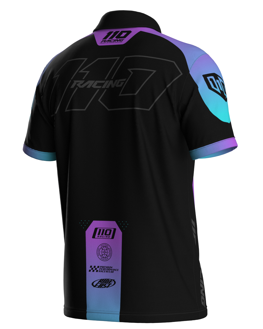 110 RACING // TECHART PIT POLO - TEAL/PURPLE
