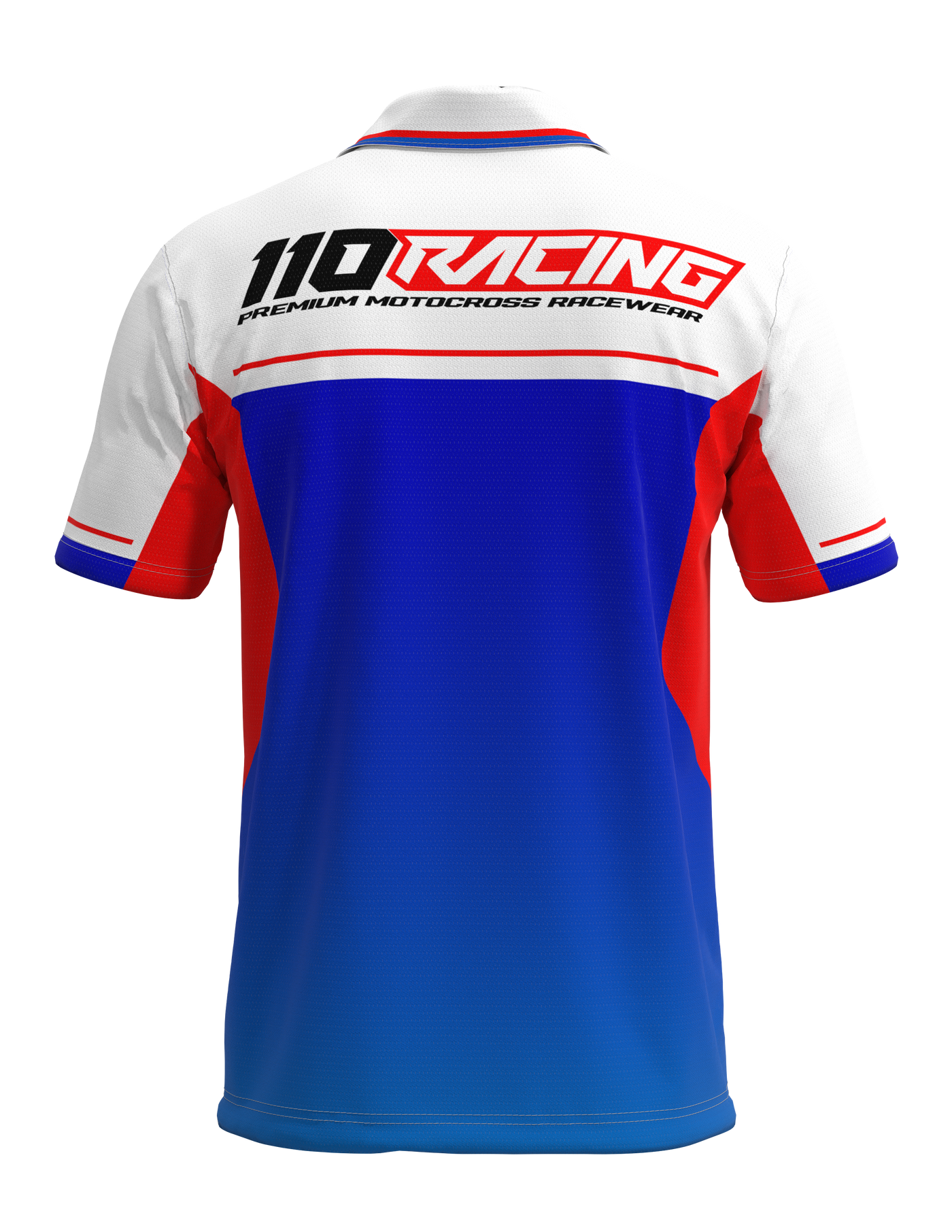 110 RACING // CUSTOM PIT POLO - RED/WHITE/BLUE