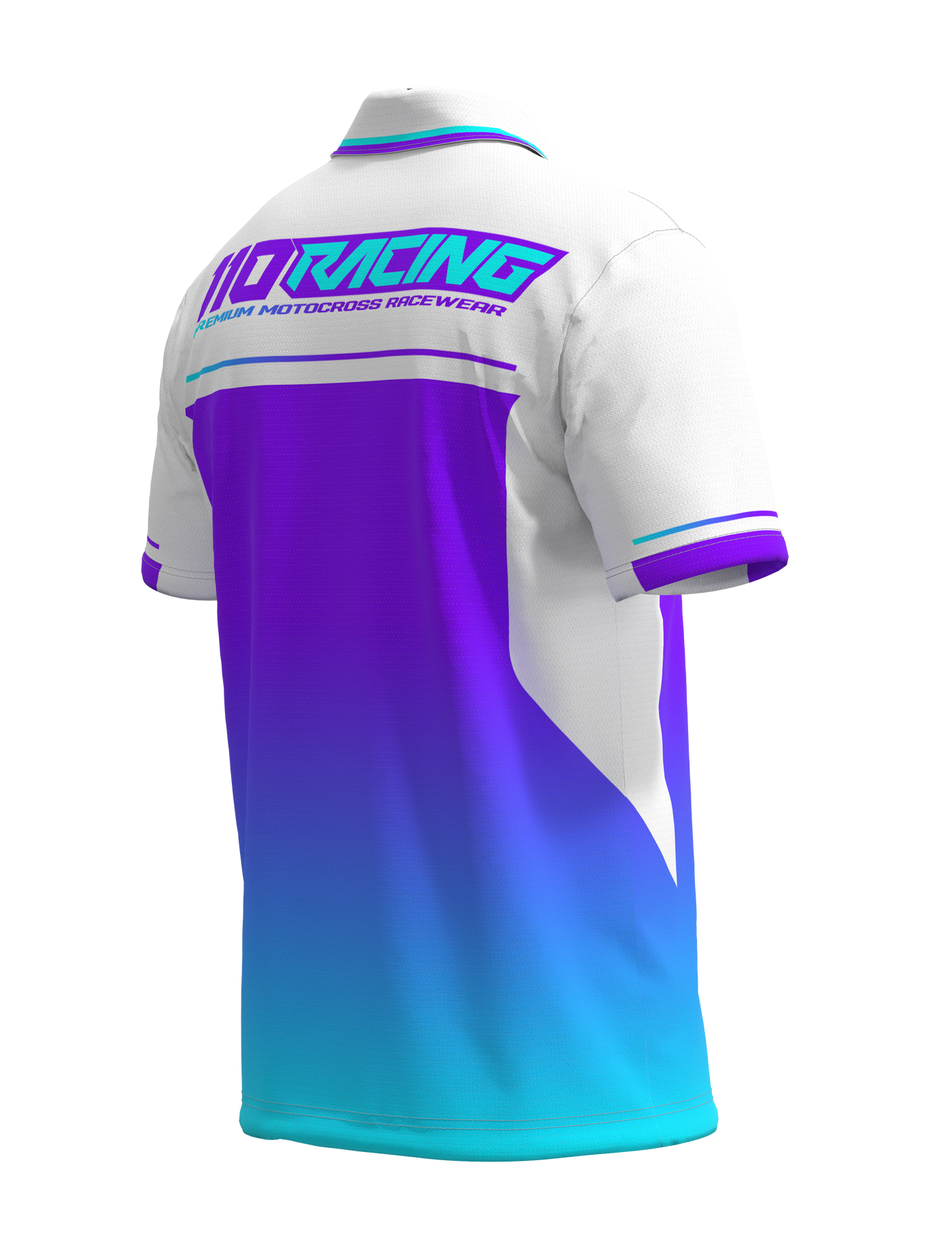 110 RACING // CUSTOM PIT POLO - WHITE/PURPLE