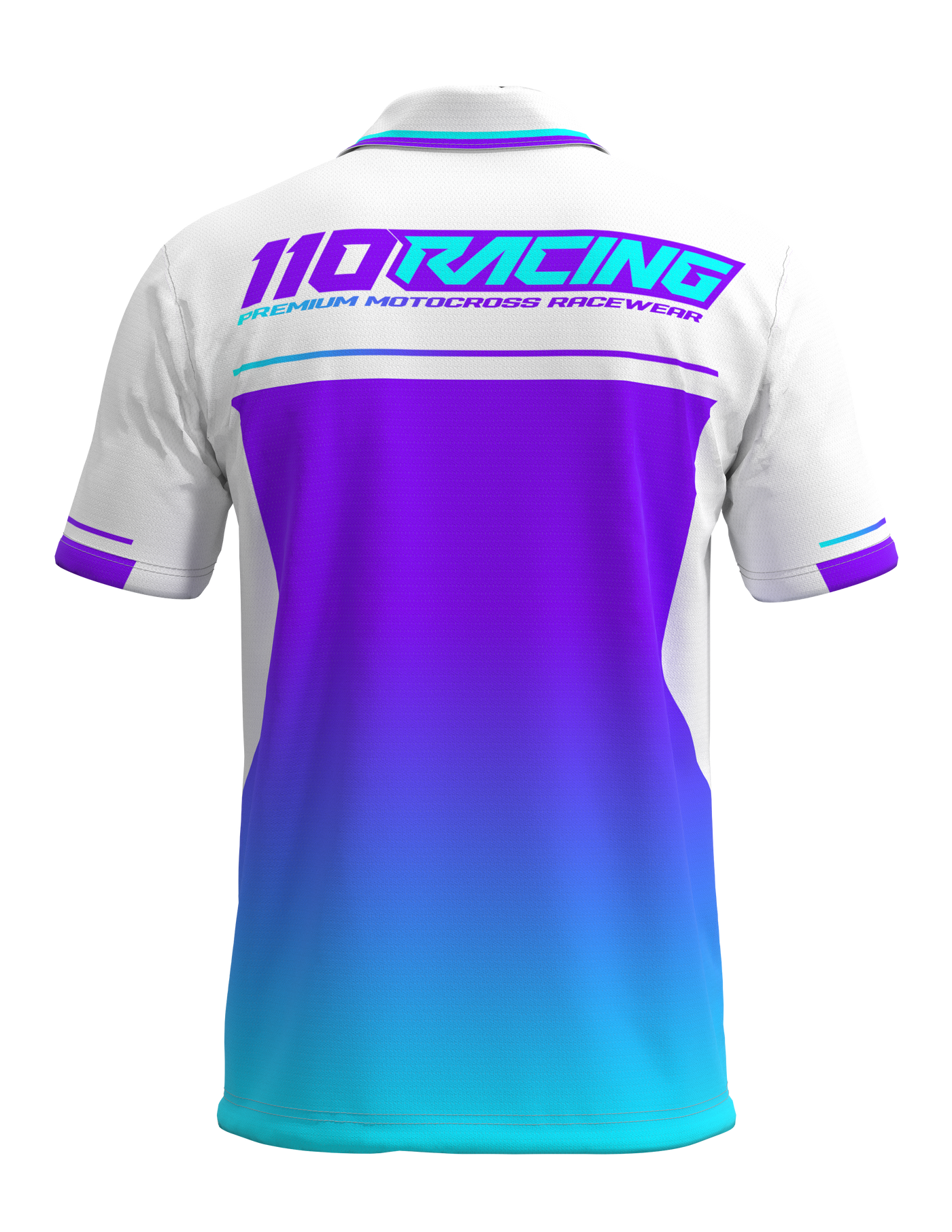 110 RACING // CUSTOM PIT POLO - WHITE/PURPLE