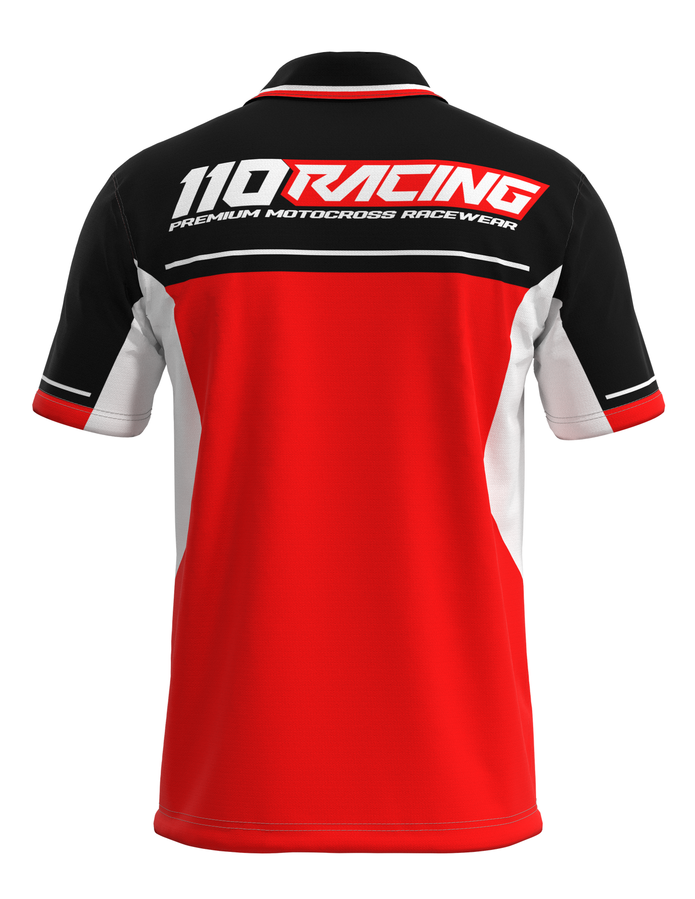 Oversized Racing Polo 110 RACING // CUSTOM PIT POLO - BLACK/RED – 110Racing