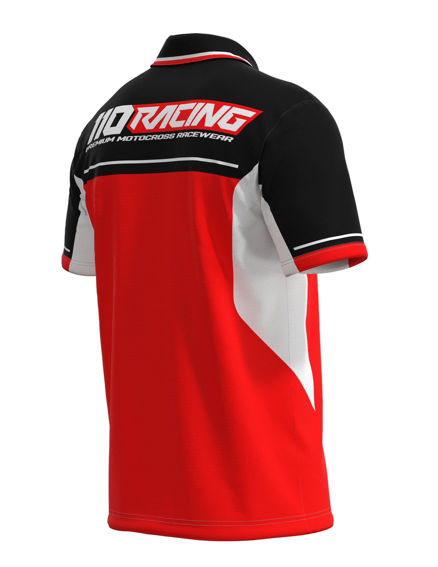 Oversized Racing Polo 110 RACING // CUSTOM PIT POLO - BLACK/RED – 110Racing