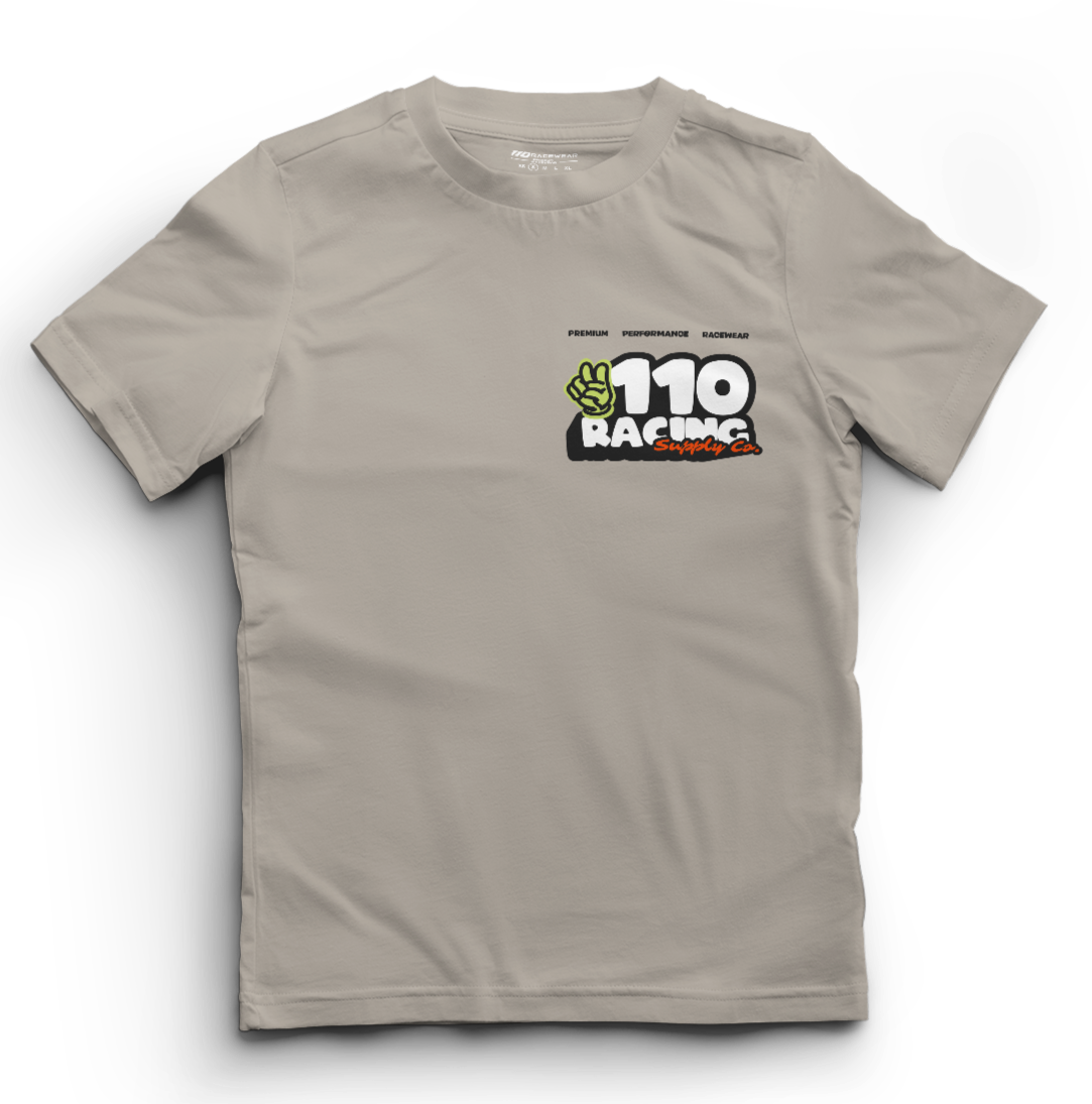 110 RACING // YOUTH RETRO SUMMER TEE - TAN