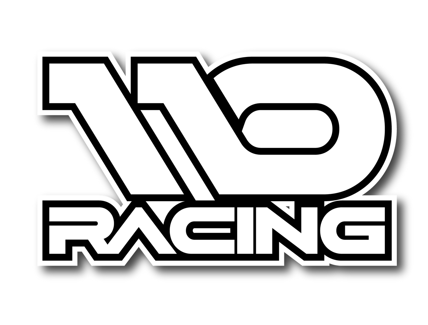 110cc Racing Sticker 110 RACING // ELITE STICKER - WHITE/BLACK – 110Racing