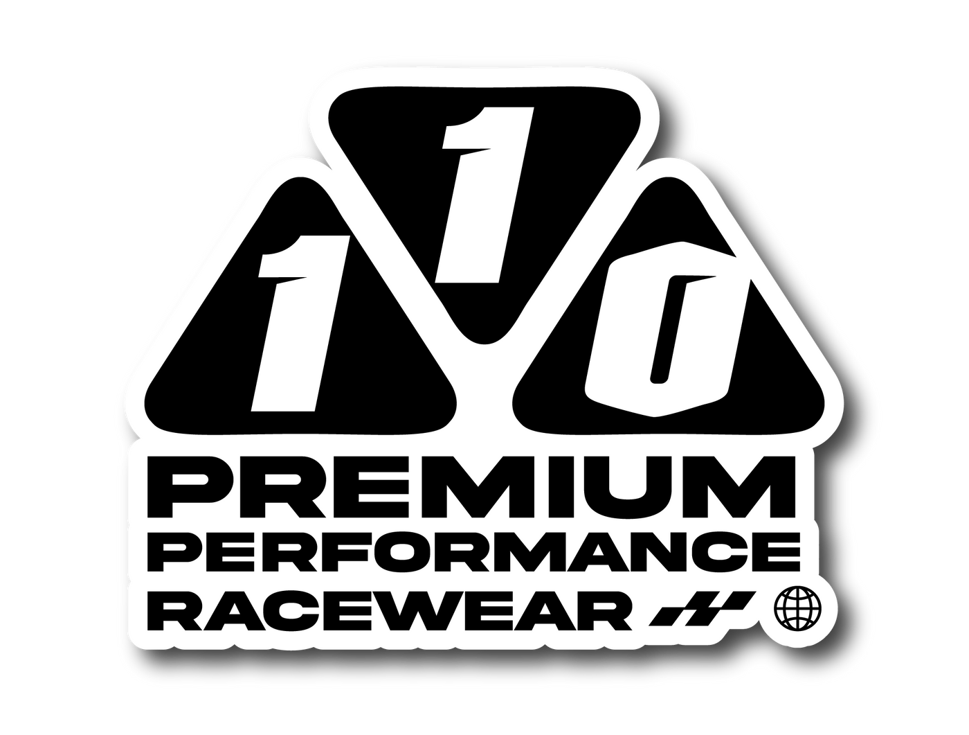 110 RACING // SIGNATURE STICKER - BLACK/WHITE