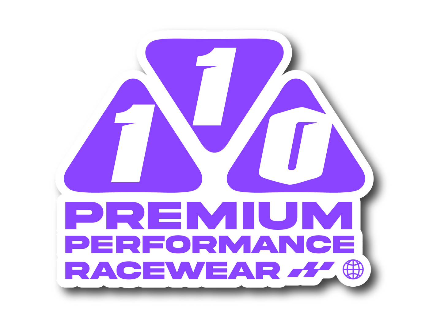 110 RACING // SIGNATURE STICKER - WHITE/PURPLE