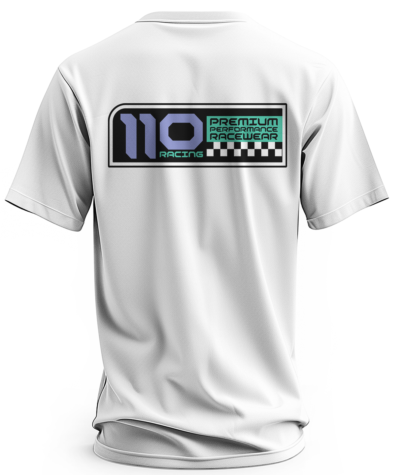 110 RACING // CHECKER TEE ADULT - WHITE – 110Racing