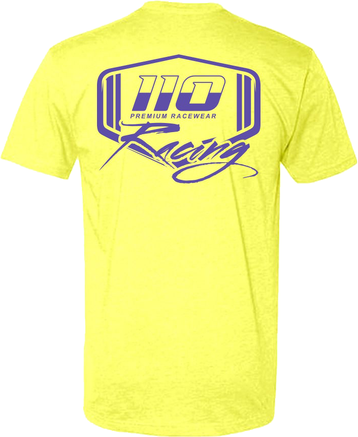 110 RACING // PREMIUM TEE - FLO YELLOW