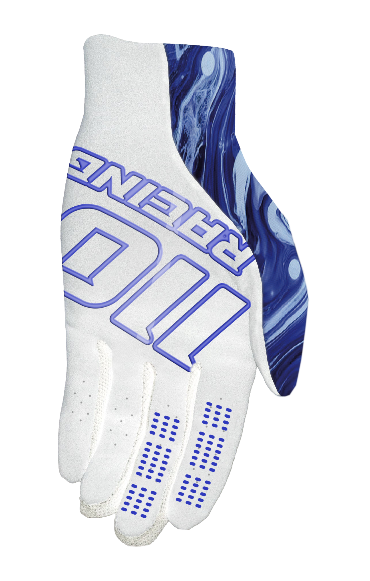 110 RACING // SE23 GRAPHITE GLOVE - WHITE/BLUE