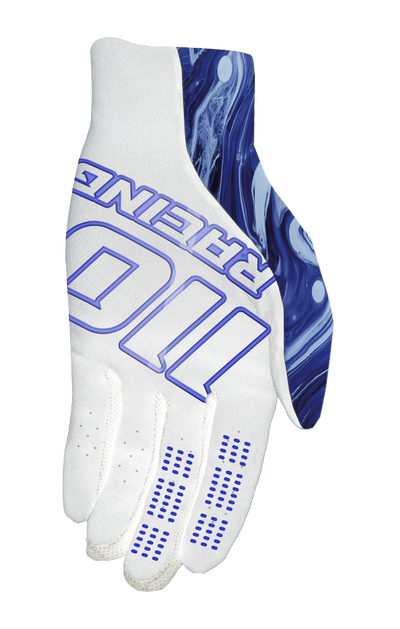 110 RACING // SE23 GRAPHITE GLOVE - WHITE/BLUE