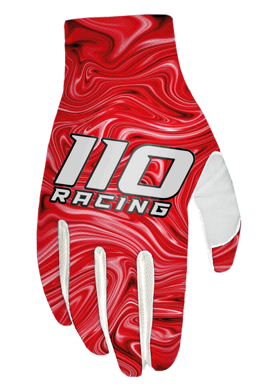 110 RACING // SE23 GRAPHITE GLOVE - GREY/RED